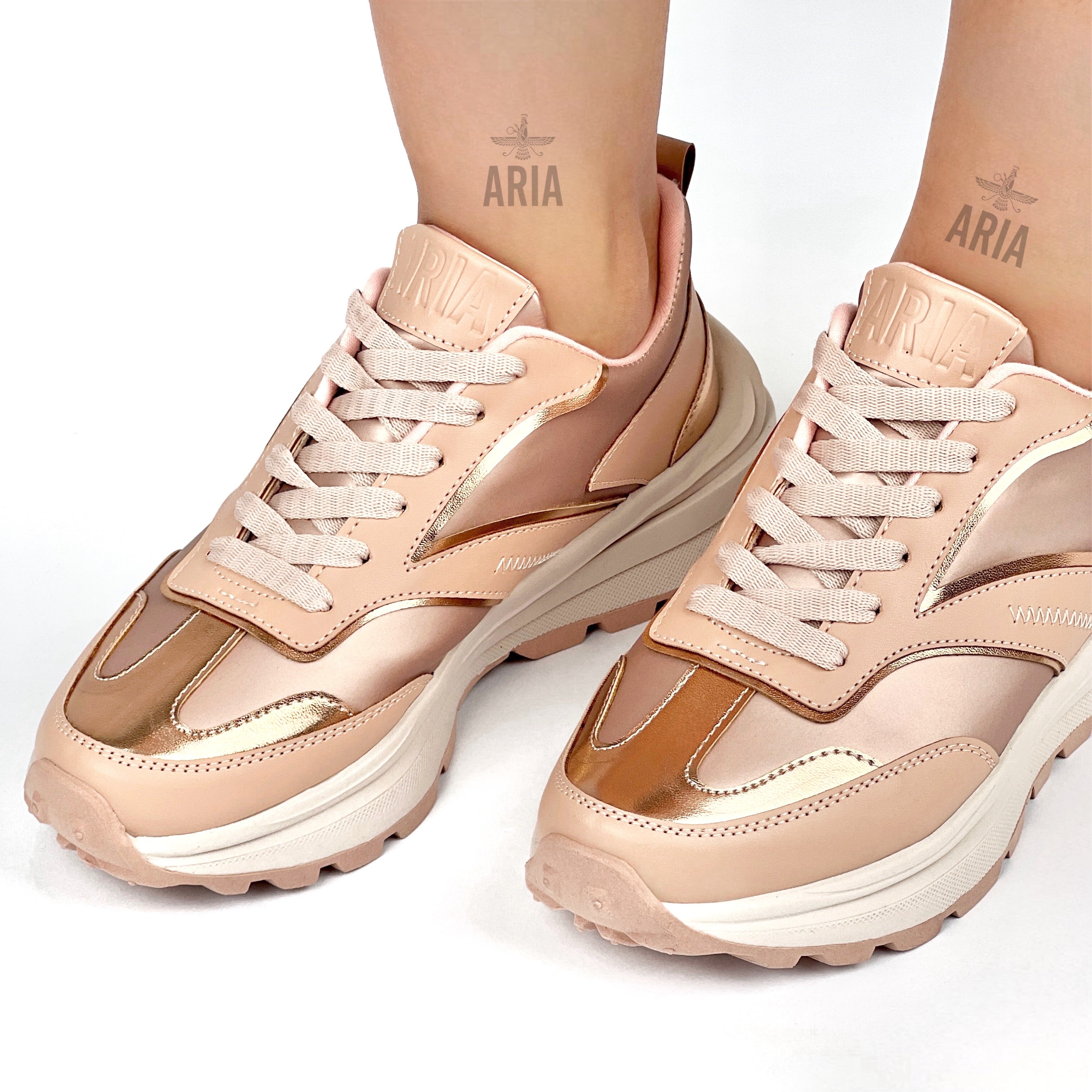 Coppel Zapatillas Color Beige De Andrea Oro Rosa Zapatillas Rose